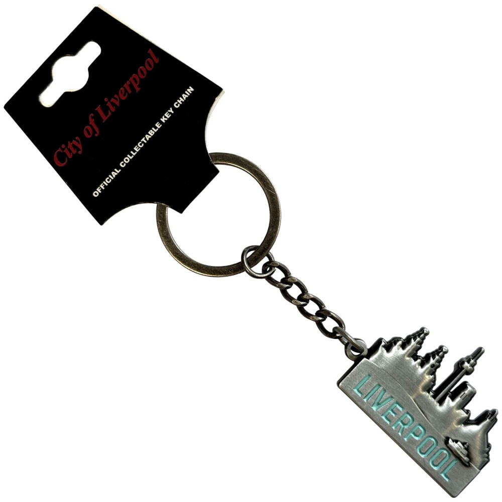 The Beatles - City Of Liverpool Skyline Keychain - Silver coloured